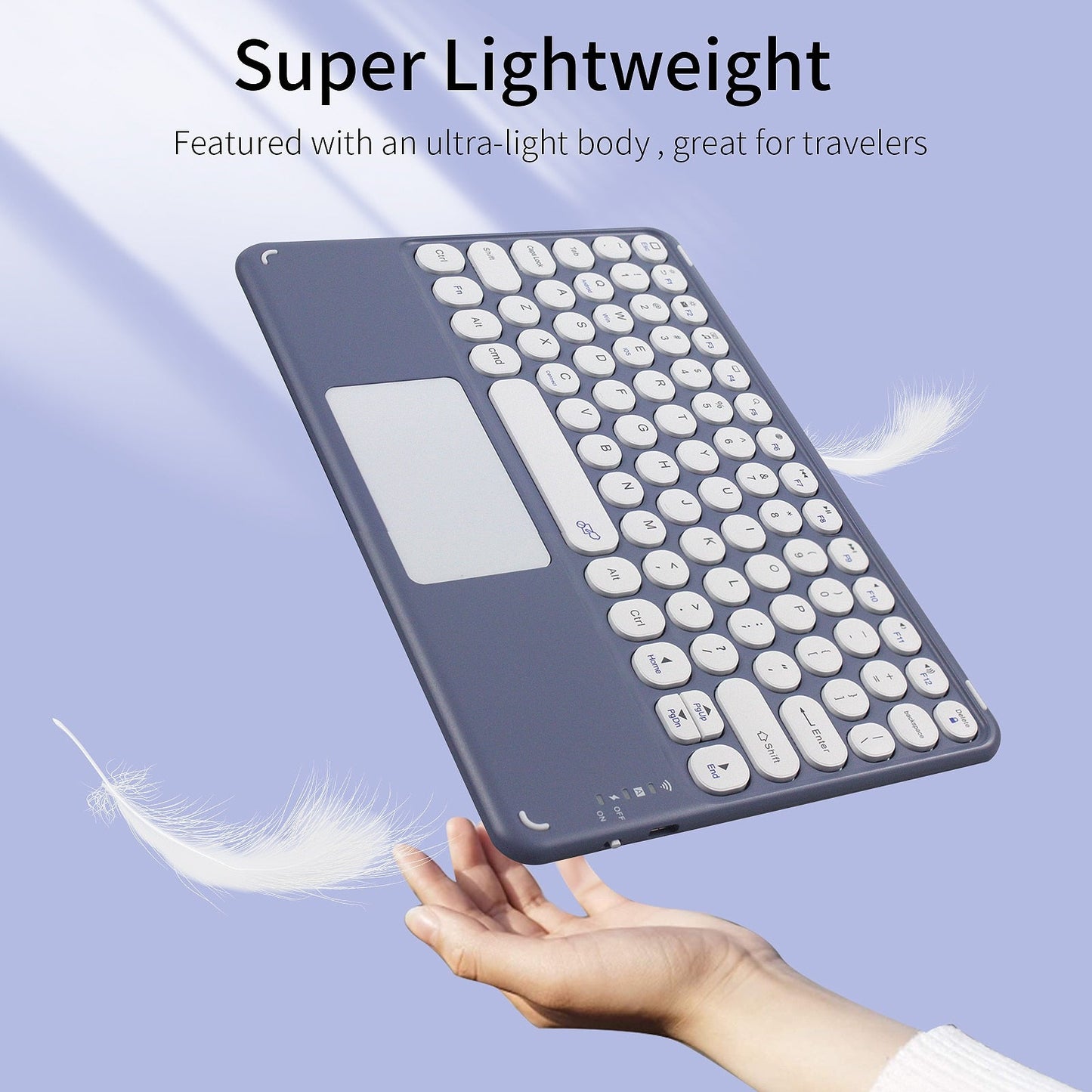 Avelena | Süße Rundfarbe Tastatur mit Touchpad
