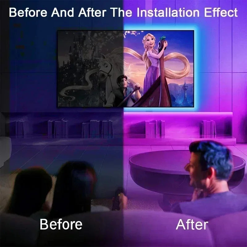 Avelena | RGB 5050 LED Strip Light mit Fernbedienung & App-Steuerung - USB-betrieben