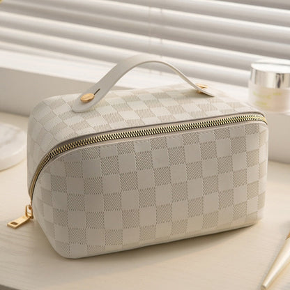 Avelena |  Luxus Checkered Make-up Kosmetiktasche