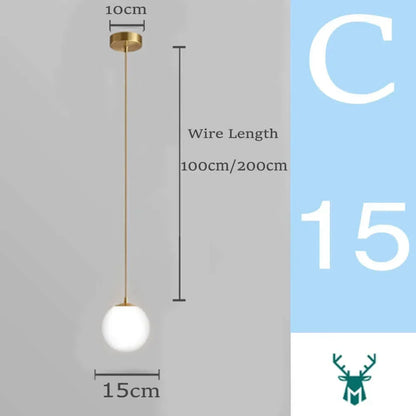 Avelena | Mid-Century Modern Glas Ball Pendelleuchte