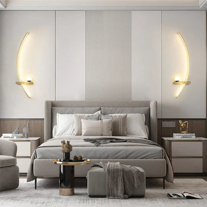 Avelena | Zeitgenössische Edge Wandlampe – Schwarz & Gold Innen-/Außenbeleuchtung für moderne Räume