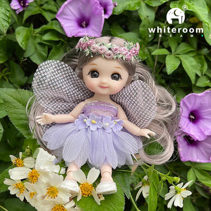 Avelena | 16Cm Blumenfee Bjd Puppe - Farbig Kleidung