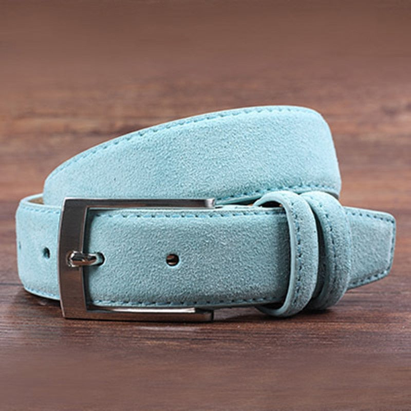 Avelena | Wildleder Gürtel Rindleder für Herren und Damen Karottenjeans Nadelschnalle Luxus Hochwertig Klassisch Echtes Leder Wildleder Gürtel Rindleder