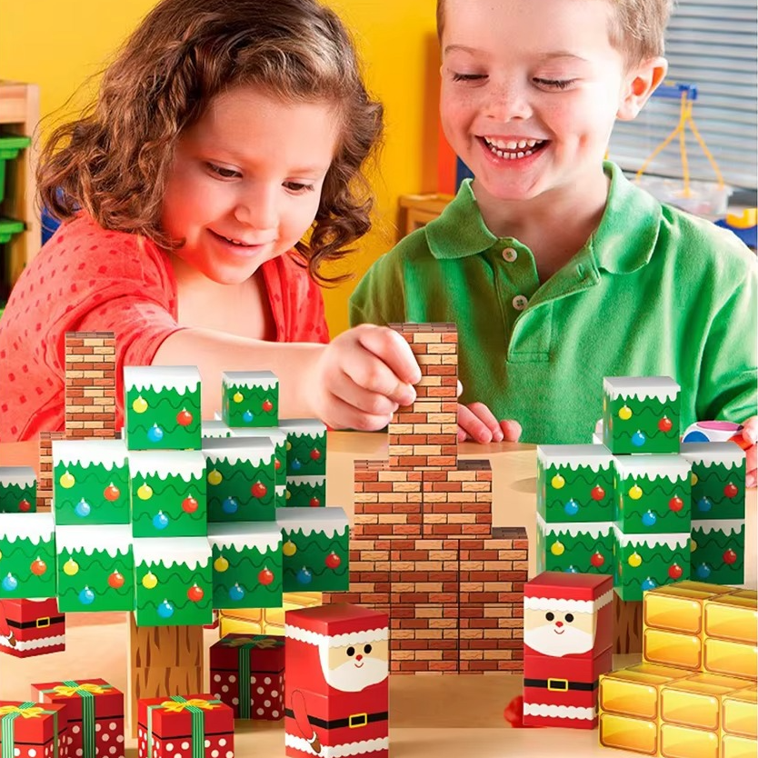 Avelena | Magnetische Bauplatten Weihnachtsedition STEM Sinnesblöcke für Kleinkinder