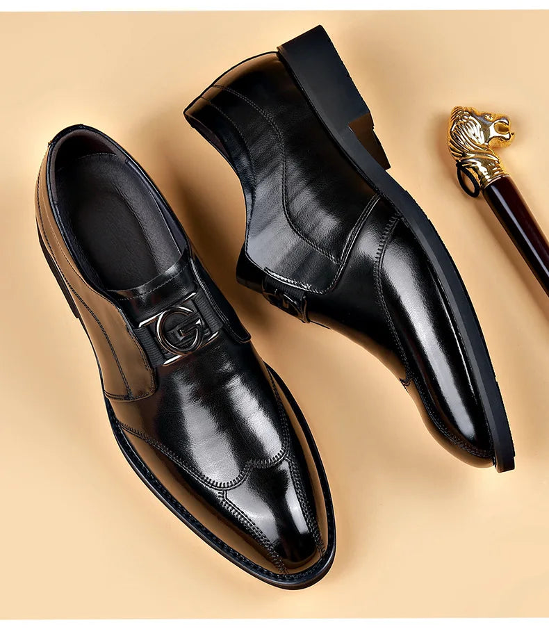 Avelena | Herren Leder Schuhe Stilvolle Herren Schuhe Spitz Oxford Hochzeit Leder Herren Dress Schuhe Gentleman Büro Mann Schuh