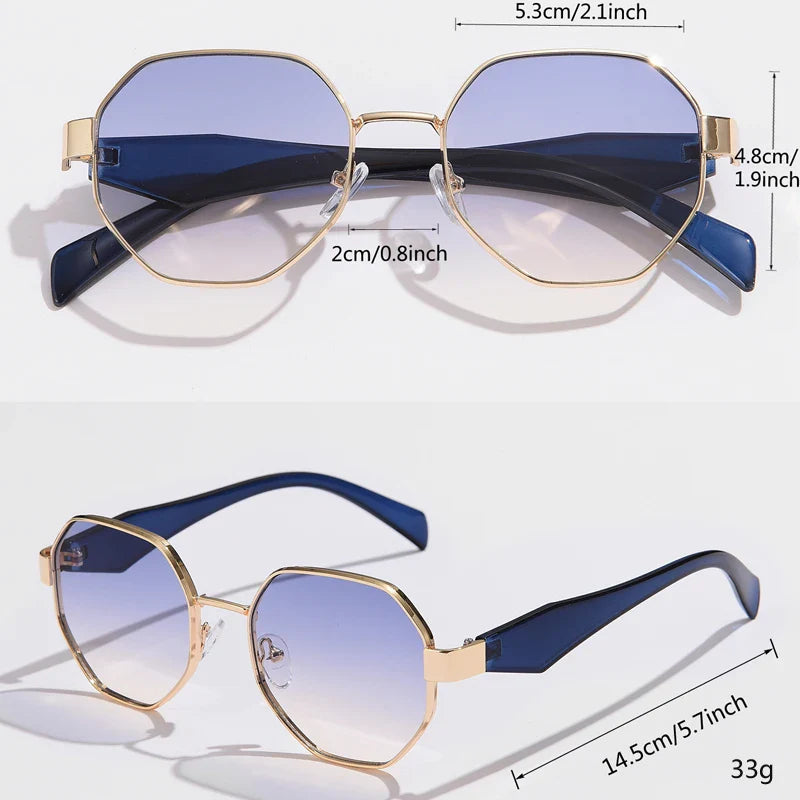Avelena | Polygon Metall Fahrt Sonnenbrille Uv400 Punk Sonnenbrille
