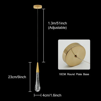 Avelena | Kristall LED Pendelleuchten: Perfekt für Schlafzimmer, Esszimmer, Bar - Wassertropfen-Kronleuchter, Treppenlampe für die Innendekoration