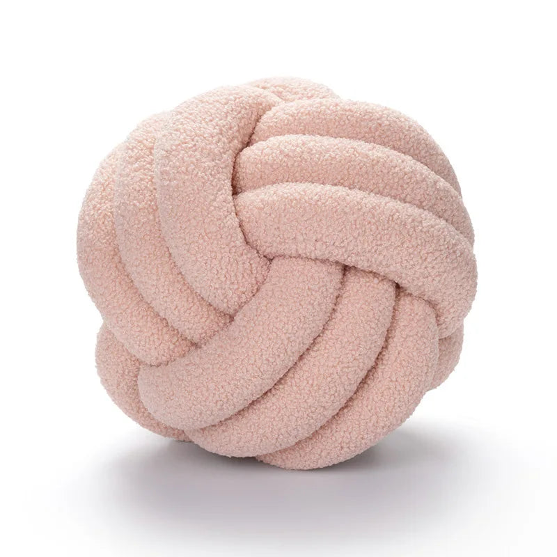 Avelena | Gooi Kissen - Cozy - Handgeknoteter Ball - Lammfell