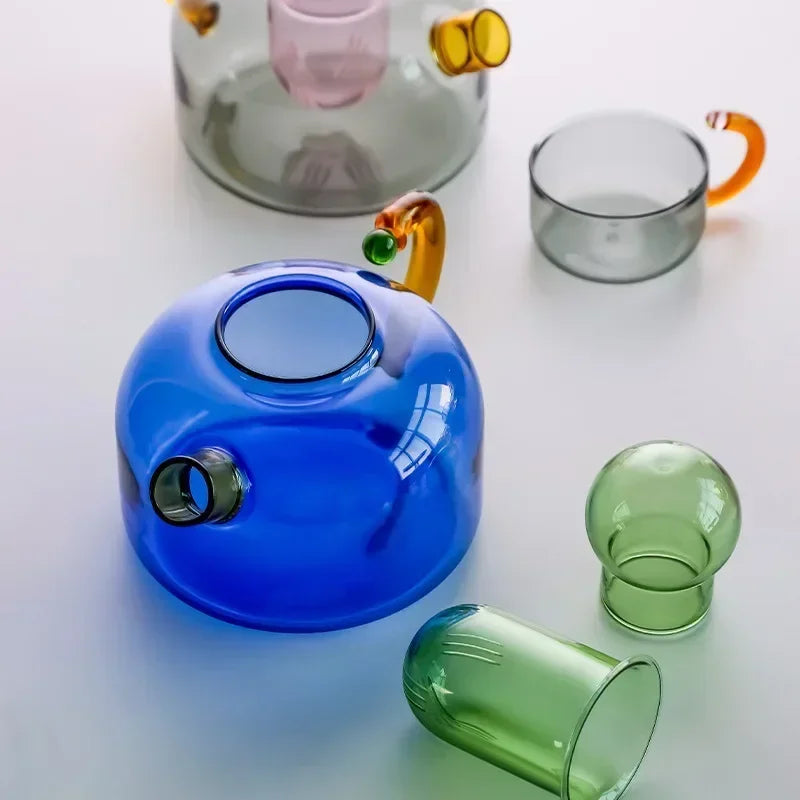 Avelena | Vintage Bunte Glas Teekanne