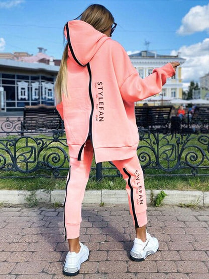 Avelena | Frauen Sweatshirts 2-teilige Sets Trainingsanzug Übergrößen Herbst Damen Korea Hose Pullover Hosenanzüge Damen
