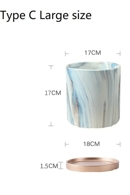 Avelena | Marmor Goldblatt Pflanzen Topf Set