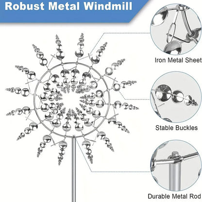Avelena | Windmühle Spinner | Einzigartiges windbetriebenes Gartendekor aus Metall