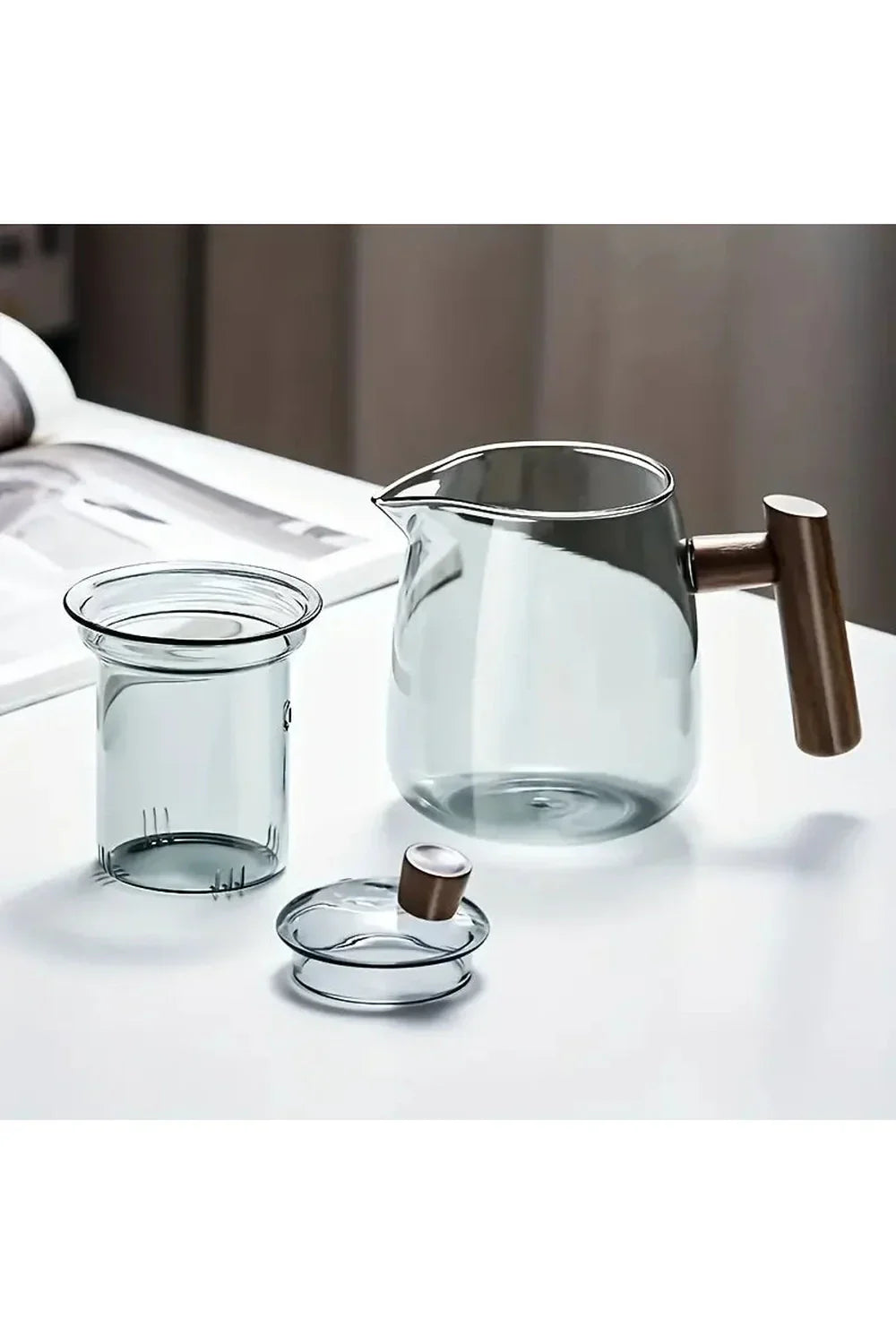 Avelena | Holzgriff Glas Teekanne