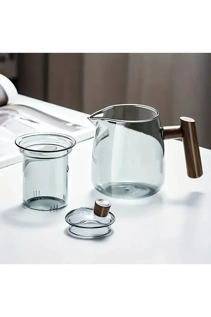 Avelena | Holzgriff Glas Teekanne