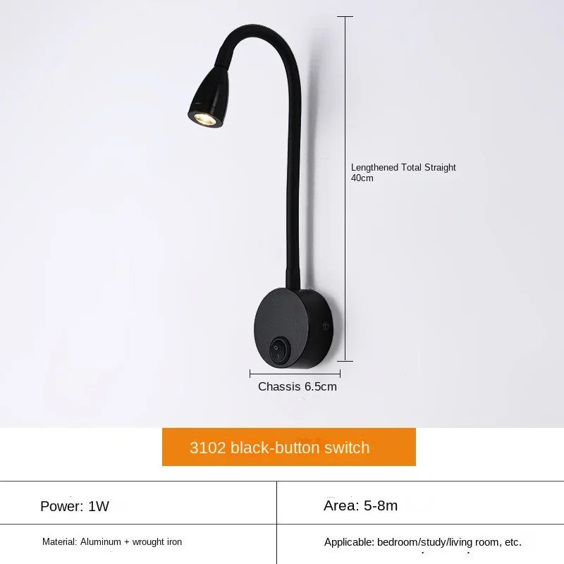 Avelena | Vielseitige LED-Wandlampe: Modern, Flexibel, Perfekt zum Lesen am Bett
