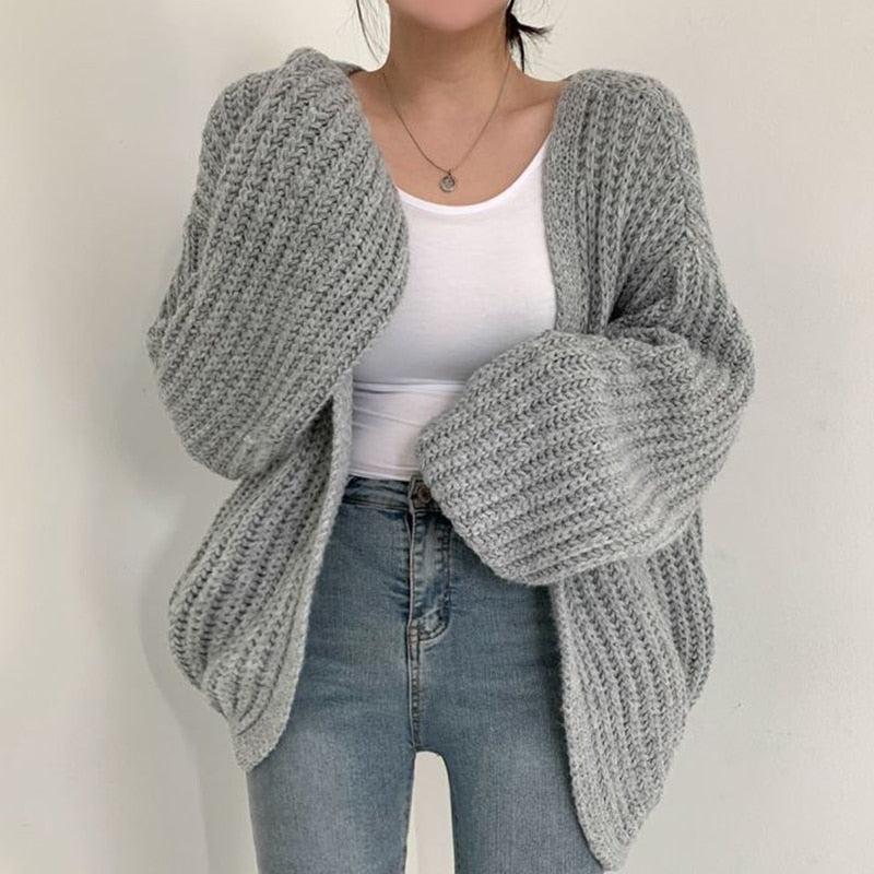 Avelena | Oversize-Strickjacke aus Dickem Material