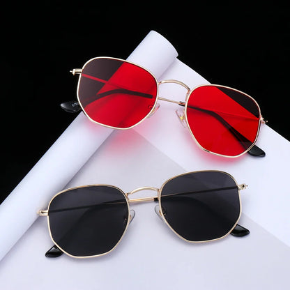 Avelena | Polygon Metall Quadrat Sonnenbrille