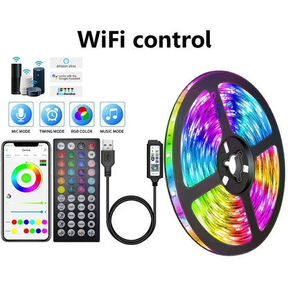 Avelena | RGB 5050 LED Strip Light mit Fernbedienung & App-Steuerung - USB-betrieben