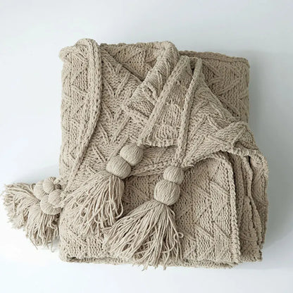 Avelena | Blanket Luxe Chenille Decke mit Herzfransen