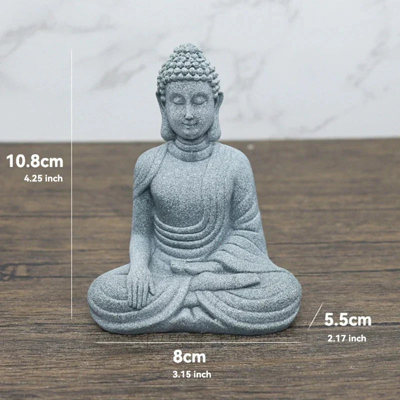 Avelena | Buddha Stein Statue Kleine Buddhistischen Mönche Tibetischer Buddhismus Figuren Zen Garten Ornament Meditation Zuhause Aquarium Dekoration