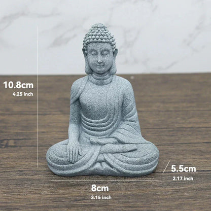 Avelena | Buddha Stein Statue Kleine Buddhistischen Mönche Tibetischer Buddhismus Figuren Zen Garten Ornament Meditation Zuhause Aquarium Dekoration