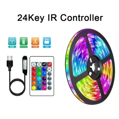 Avelena | RGB 5050 LED Strip Light mit Fernbedienung & App-Steuerung - USB-betrieben