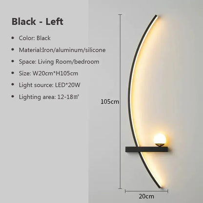 Avelena | Zeitgenössische Edge Wandlampe – Schwarz & Gold Innen-/Außenbeleuchtung für moderne Räume