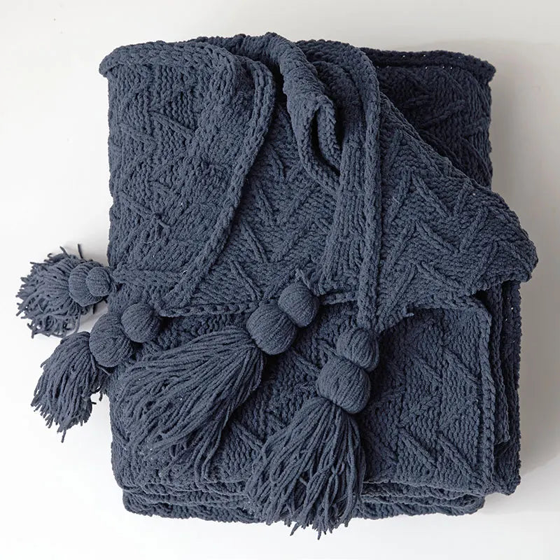 Avelena | Blanket Luxe Chenille Decke mit Herzfransen
