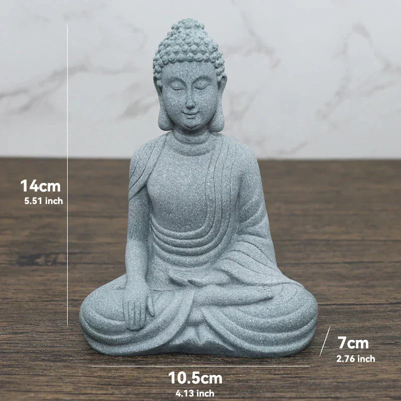 Avelena | Buddha Stein Statue Kleine Buddhistischen Mönche Tibetischer Buddhismus Figuren Zen Garten Ornament Meditation Zuhause Aquarium Dekoration