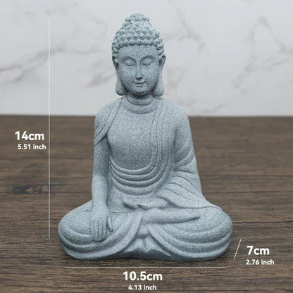 Avelena | Buddha Stein Statue Kleine Buddhistischen Mönche Tibetischer Buddhismus Figuren Zen Garten Ornament Meditation Zuhause Aquarium Dekoration