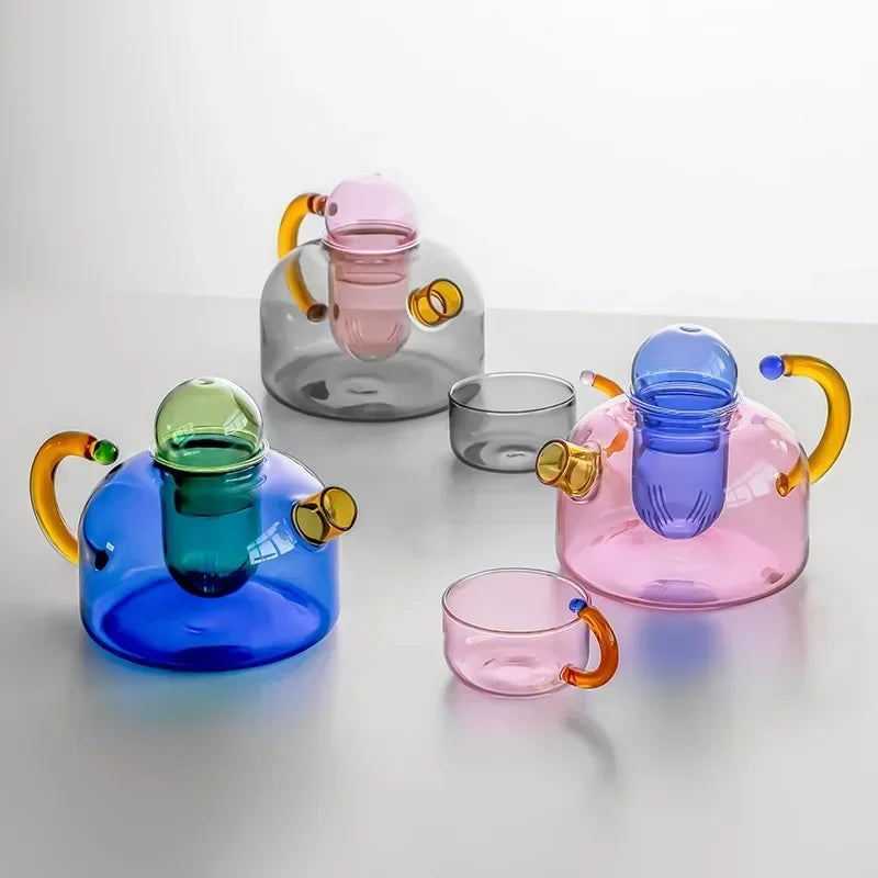 Avelena | Vintage Bunte Glas Teekanne
