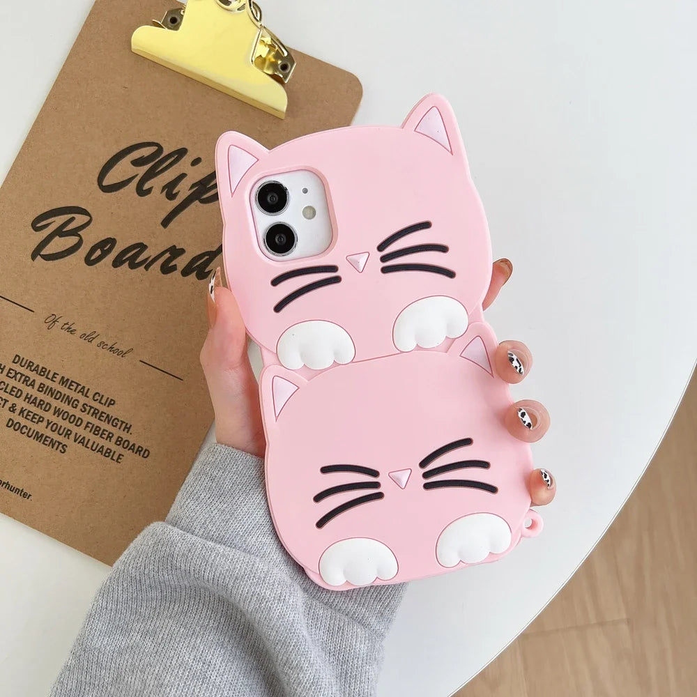 Avelena | Cartoon Kniewärmer Katze Weiches Etui für Iphone Modelle