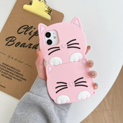 Avelena | Cartoon Kniewärmer Katze Weiches Etui für Iphone Modelle