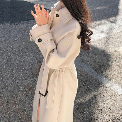 Avelena | Damen Langer Trenchmantel Warm