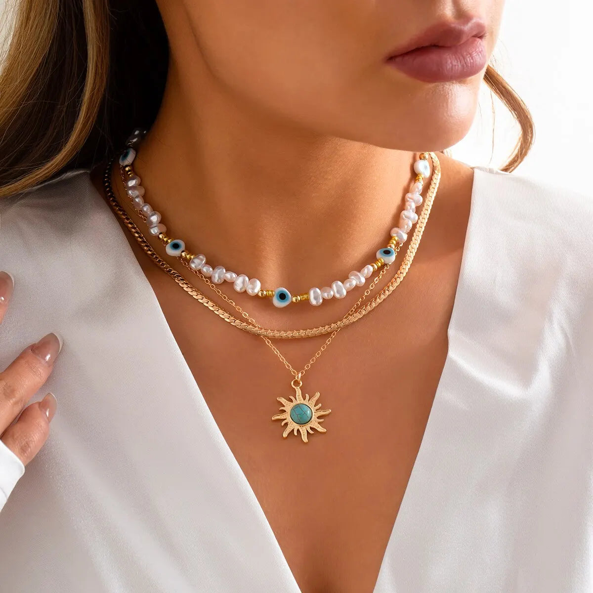 Avelena | Halsketten-Set Sonneblume & Böse Augen Accessoires