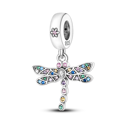 Avelena | 925 Silber Goldener Leopard Charms Perlen Bunte Chamäleon Nashorn Löwe Skarabäus Katze Anhänger Passend für Original Pandora Armband Schmuck