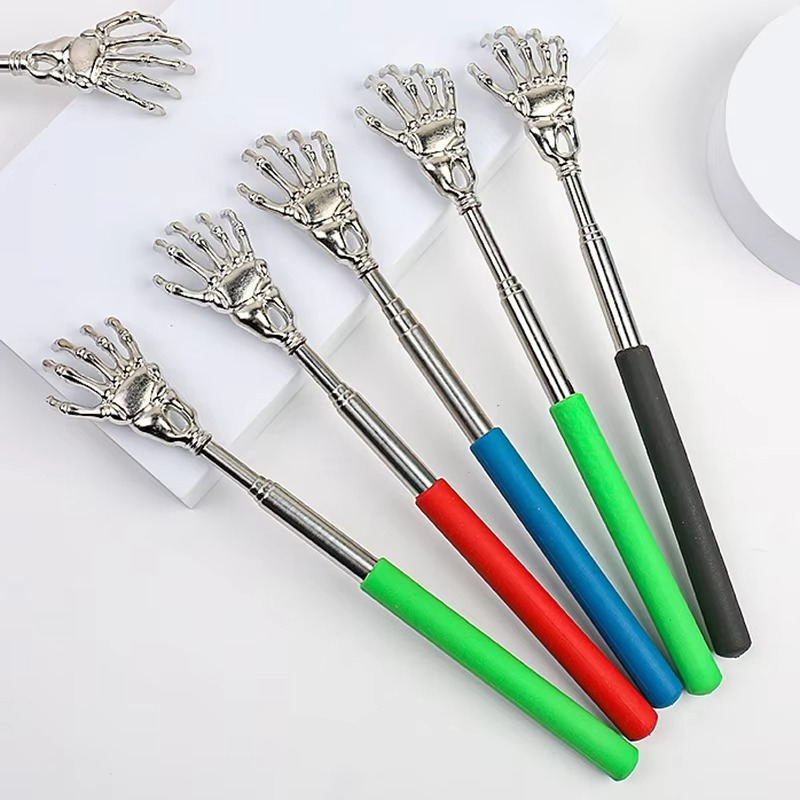 Avelena | Edelstahl teleskopierbarer Rückenkratzer und Massagegerät für Menschen und Haustiere