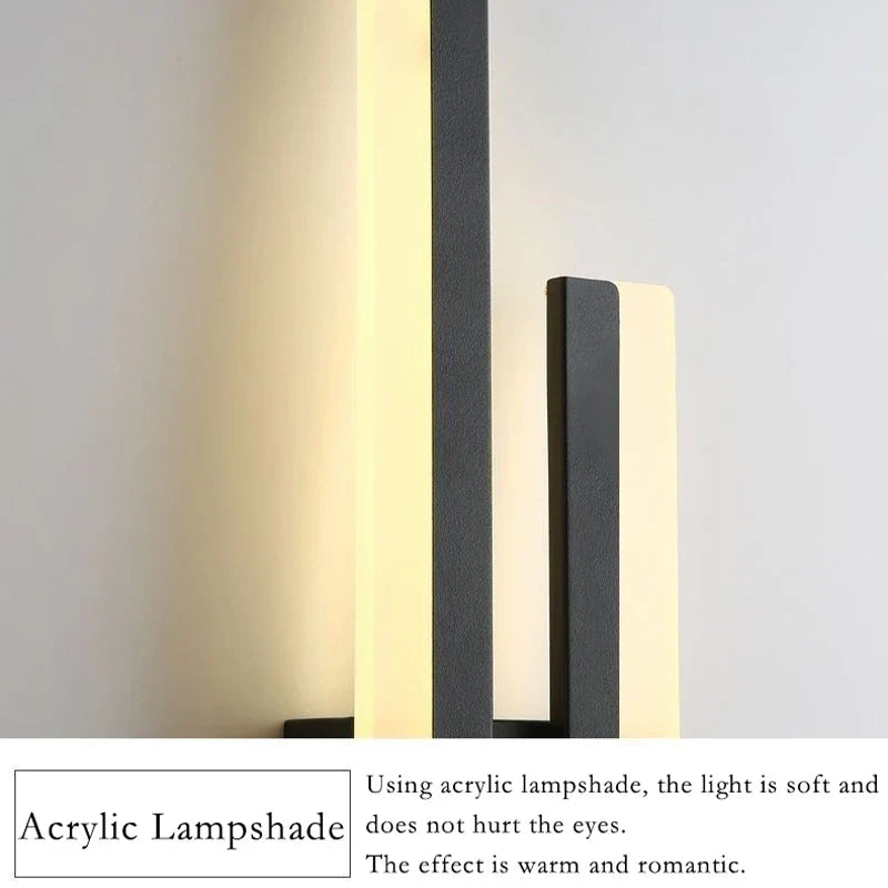 Avelena | Moderne LED-Wandlampe: Schwarz/Gold Acryl Raumdekoration Licht