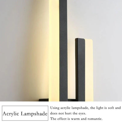 Avelena | Moderne LED-Wandlampe: Schwarz/Gold Acryl Raumdekoration Licht