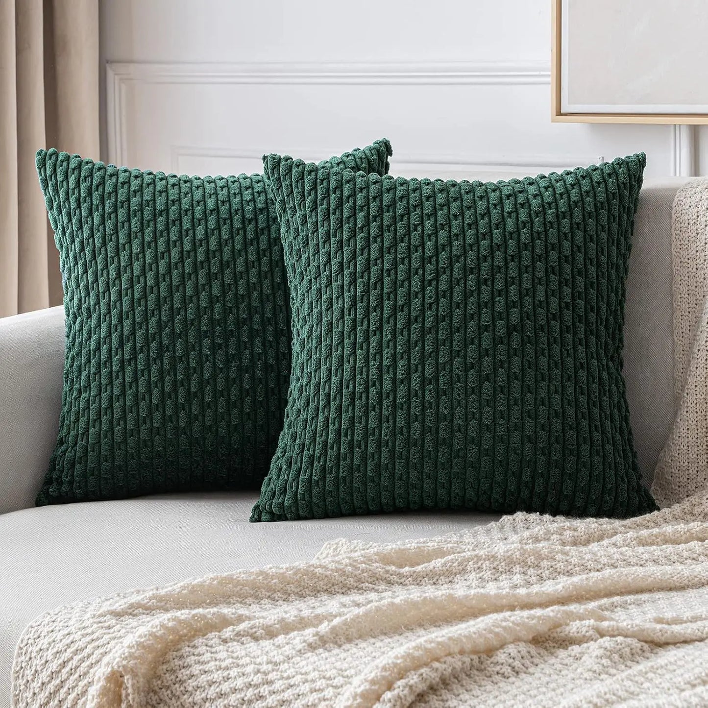 Avelena | Boho RippCorduroy Kissenbezug – Stilvoller gestreifter Dekorationskissenbezug für Sofa oder Bett