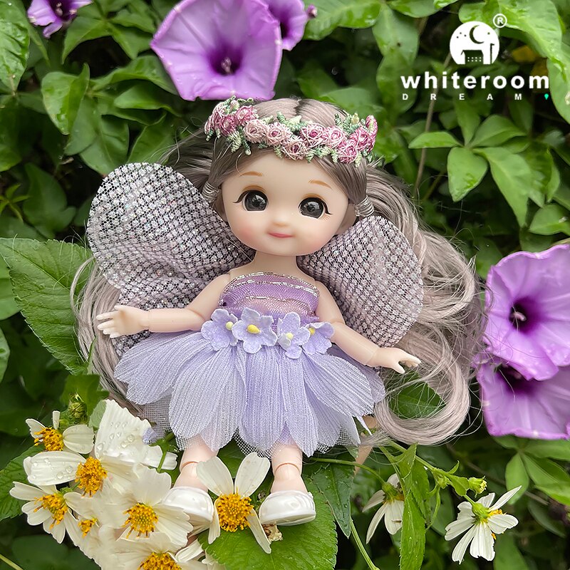 Avelena | 16Cm Blumenfee Bjd Puppe - Farbig Kleidung