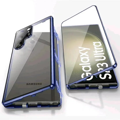 Avelena | Metall Aluminiumlegierung 360 Hülle mit Sicherheitsverschluss für Samsung Galaxy S24-S23 Serie