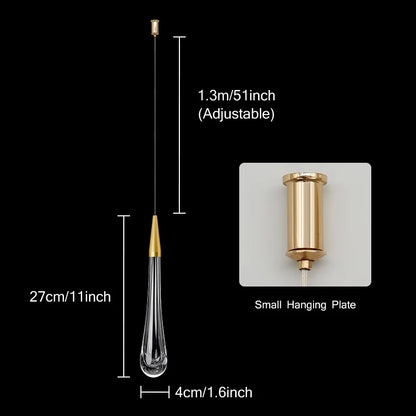 Avelena | Kristall LED Pendelleuchten: Perfekt für Schlafzimmer, Esszimmer, Bar - Wassertropfen-Kronleuchter, Treppenlampe für die Innenraumdekoration