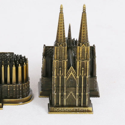 Avelena | Cologne Cathedral Model Metal Antique Bronze Germany Kölner Dom Building Figurine World Famous Landmark Architecture Decoration