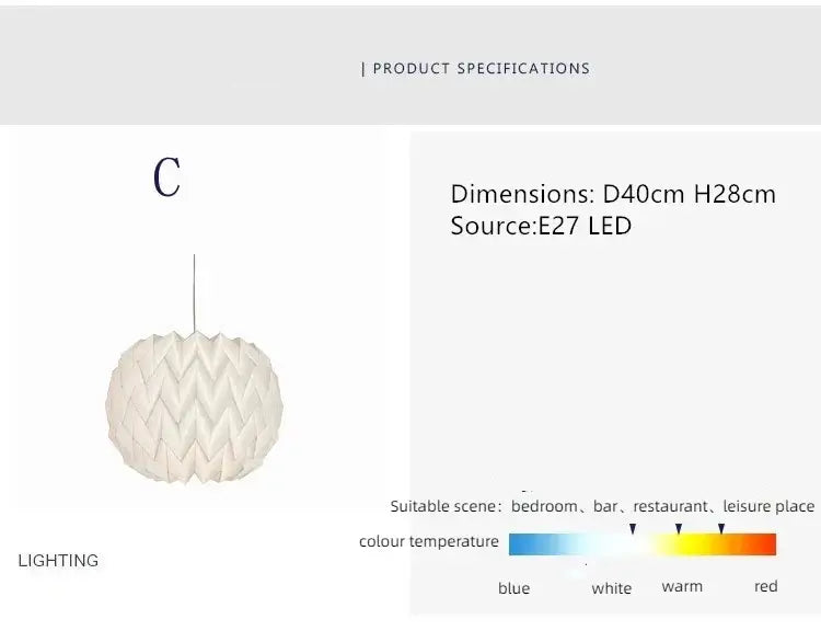 Avelena | Elegante von Origami inspirierte Papierlaterne