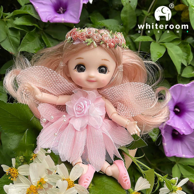 Avelena | 16Cm Blumenfee Bjd Puppe - Farbig Kleidung