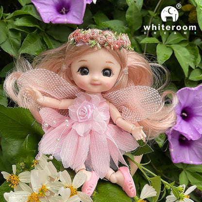 Avelena | 16Cm Blumenfee Bjd Puppe - Farbig Kleidung