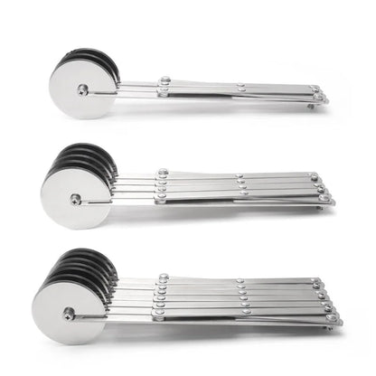 Avelena | Cutova Teigschneider | Edelstahl & Verstellbar | 3–7 Räder | Für Pizza, Brownies & Gebäck