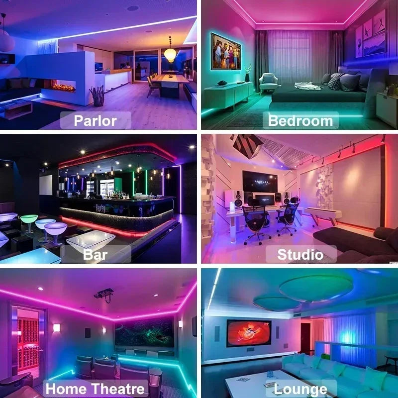 Avelena | RGB 5050 LED Strip Light mit Fernbedienung & App-Steuerung - USB-betrieben