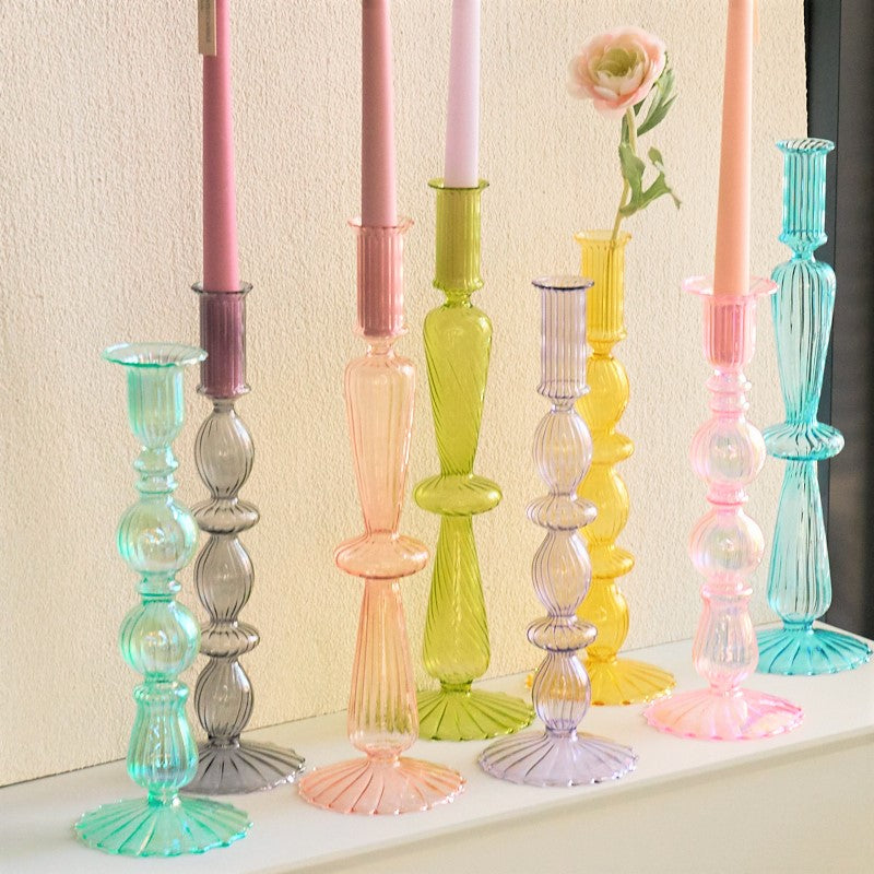 Avelena | Glas Kerzenhalter Pastell